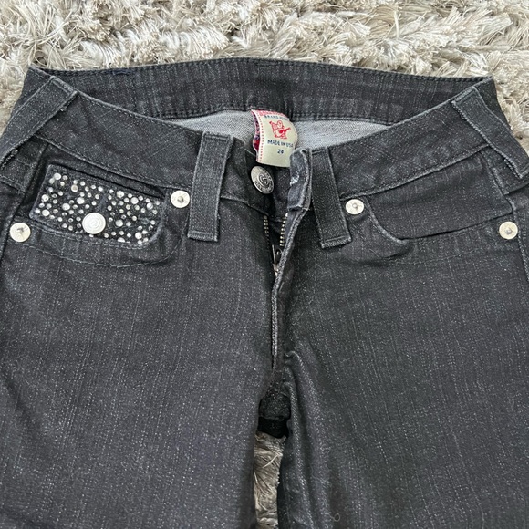 True Religion Skinny Jeans – Size 24 – Black w/ Swarovski Rhinestones – NWOT - Picture 4 of 11
